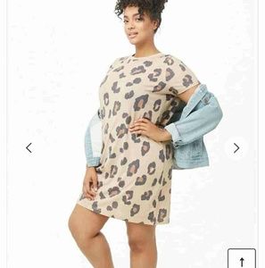 Nwot FE21 Plus Size Leopard Print T-Shirt Dress